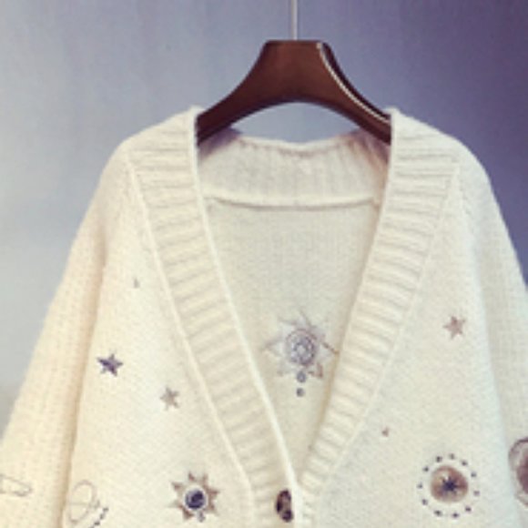 Loose mid length autumn and winter cardigan - Picture 2 of 3